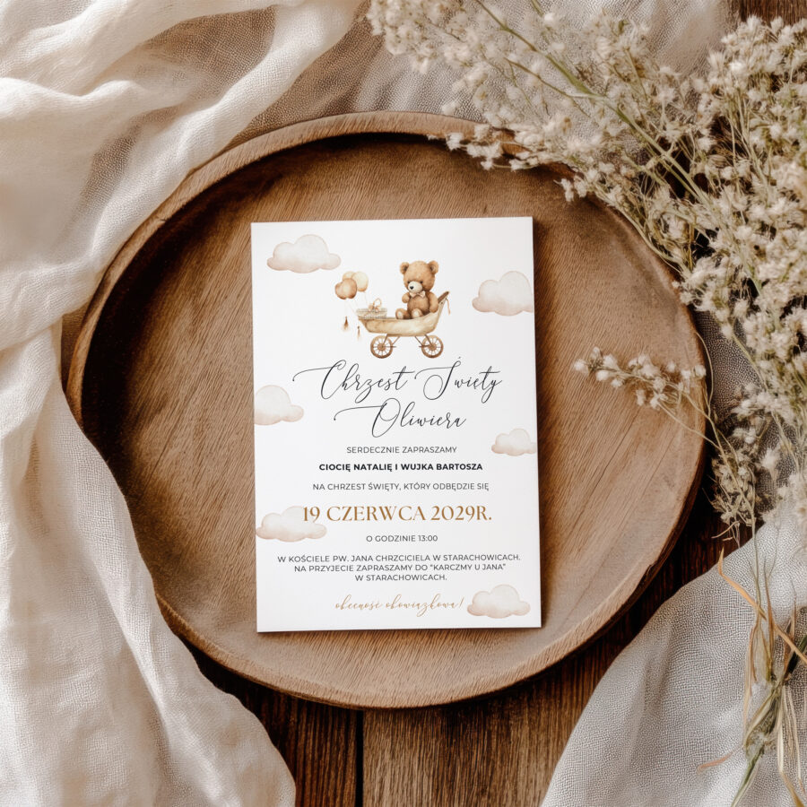 ZAPROSZENIE JEDNOKARTKOWE NA CHRZEST Z MISIEM CJ-01