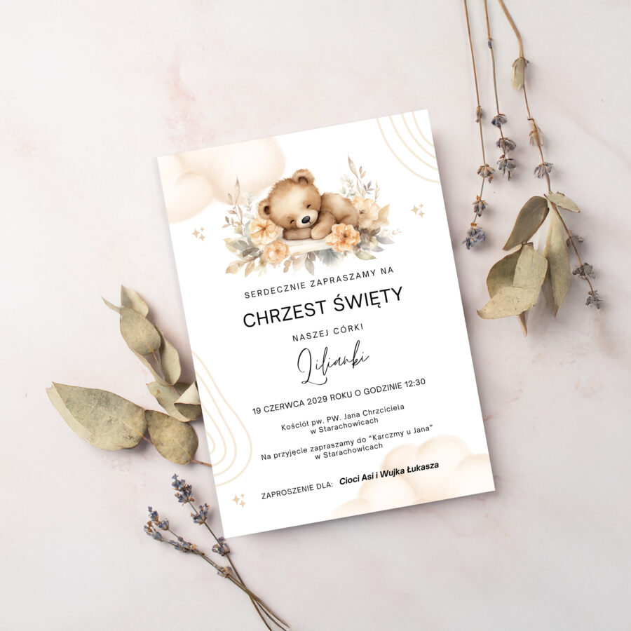 ZAPROSZENIE JEDNOKARTKOWE NA CHRZEST Z MISIEM CJ-03