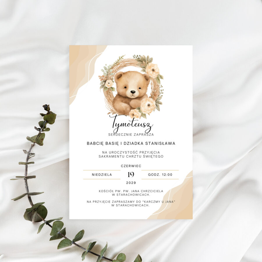 ZAPROSZENIE JEDNOKARTKOWE NA CHRZEST Z MISIEM CJ-04