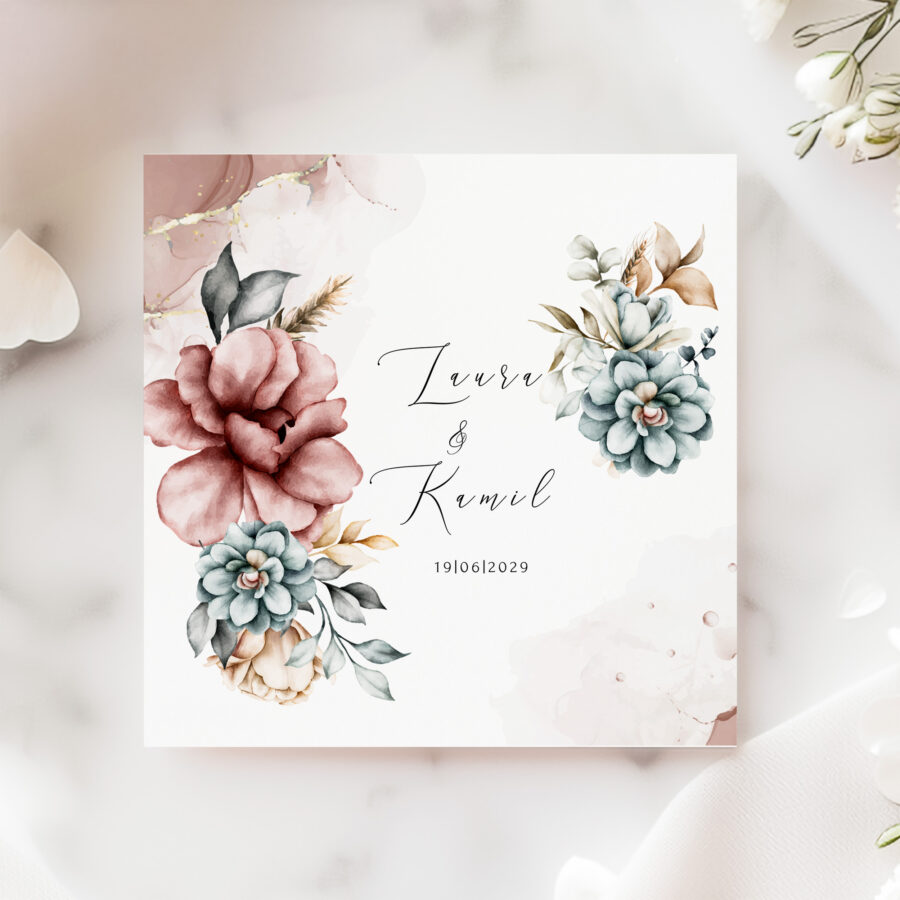 ZAPROSZENIE ŚLUBNE SKŁADANE - PZ26