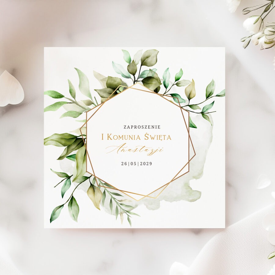 SKŁADANE ZAPROSZENIE NA KOMUNIĘ ŚWIĘTĄ - S05