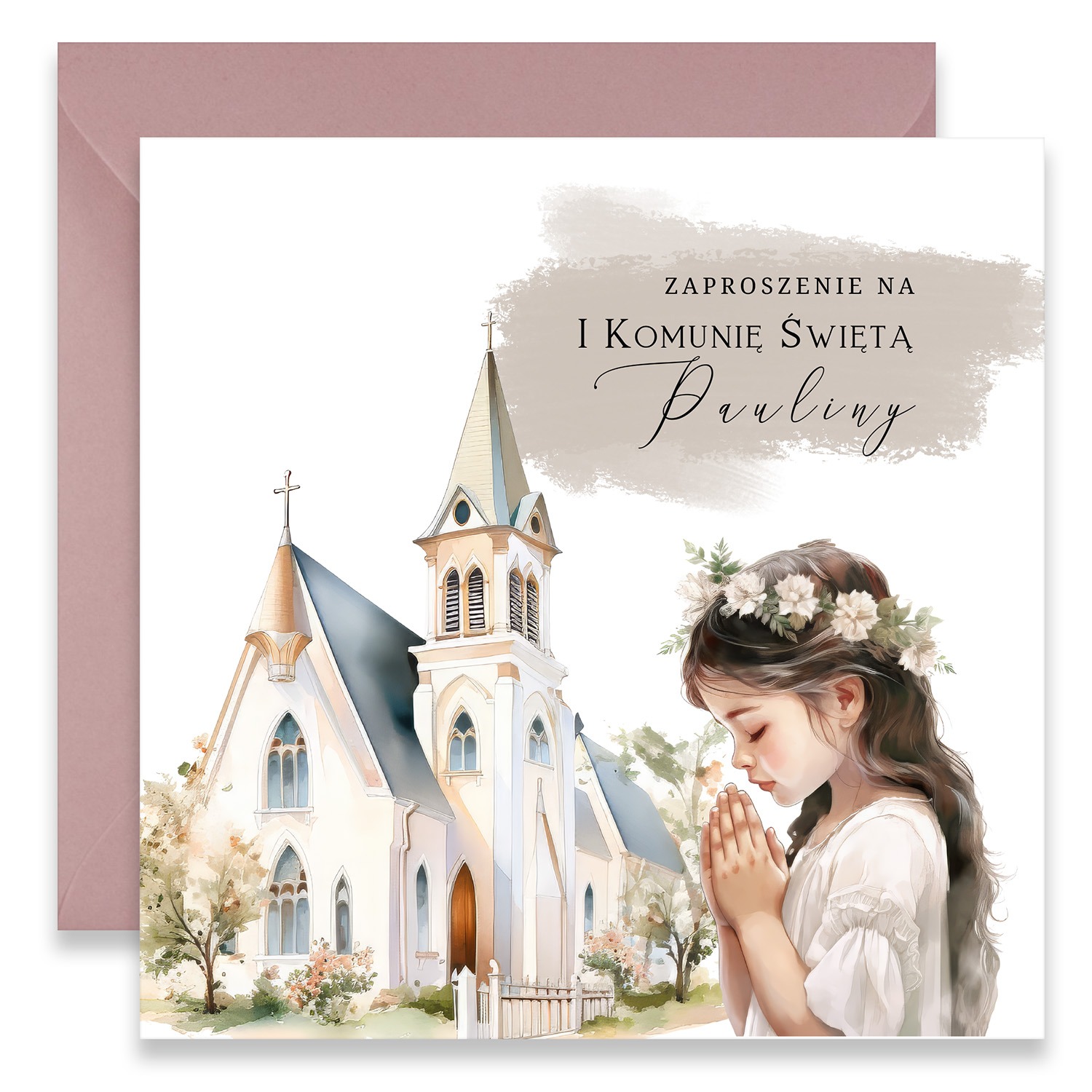 SKŁADANE ZAPROSZENIE NA KOMUNIĘ ŚWIĘTĄ - S06 - obrazek 4