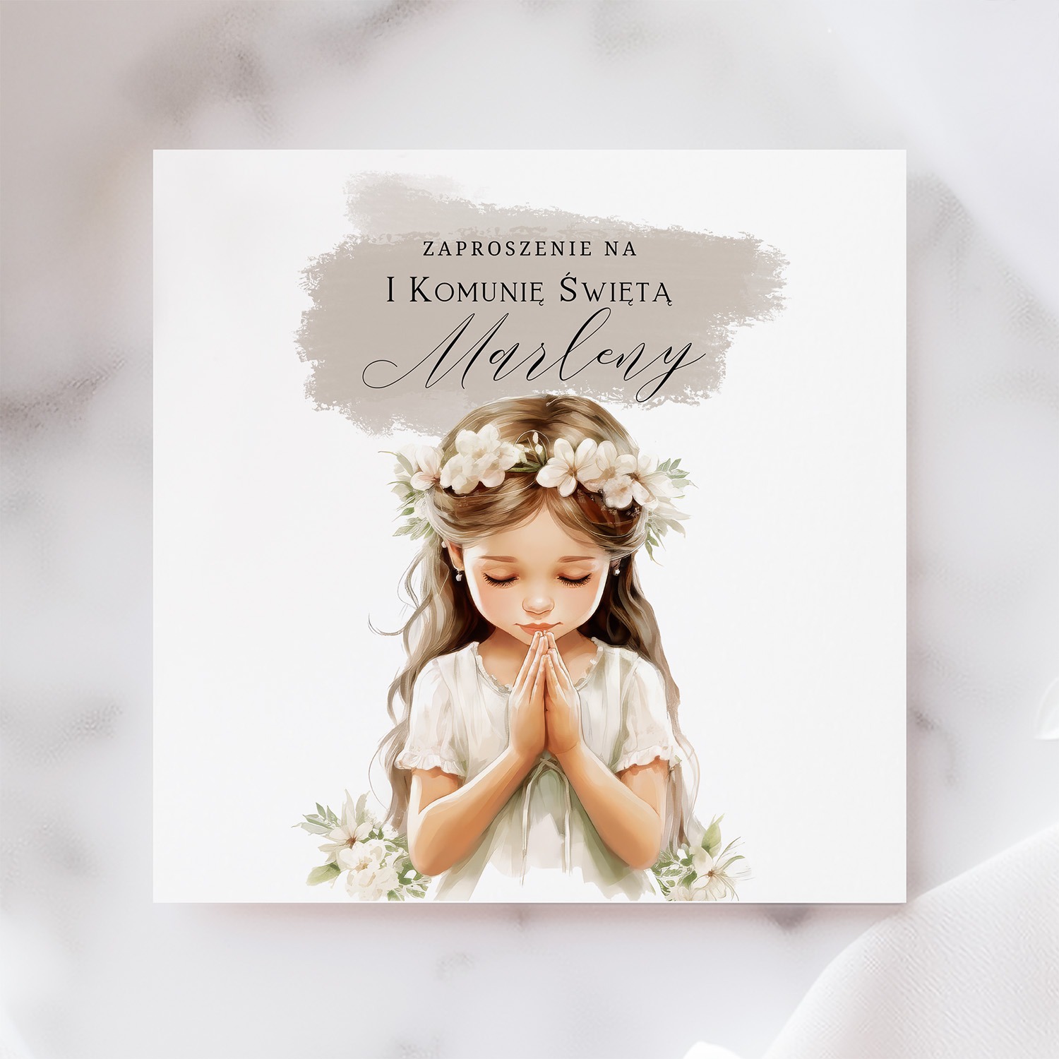 SKŁADANE ZAPROSZENIE NA KOMUNIĘ ŚWIĘTĄ - S07