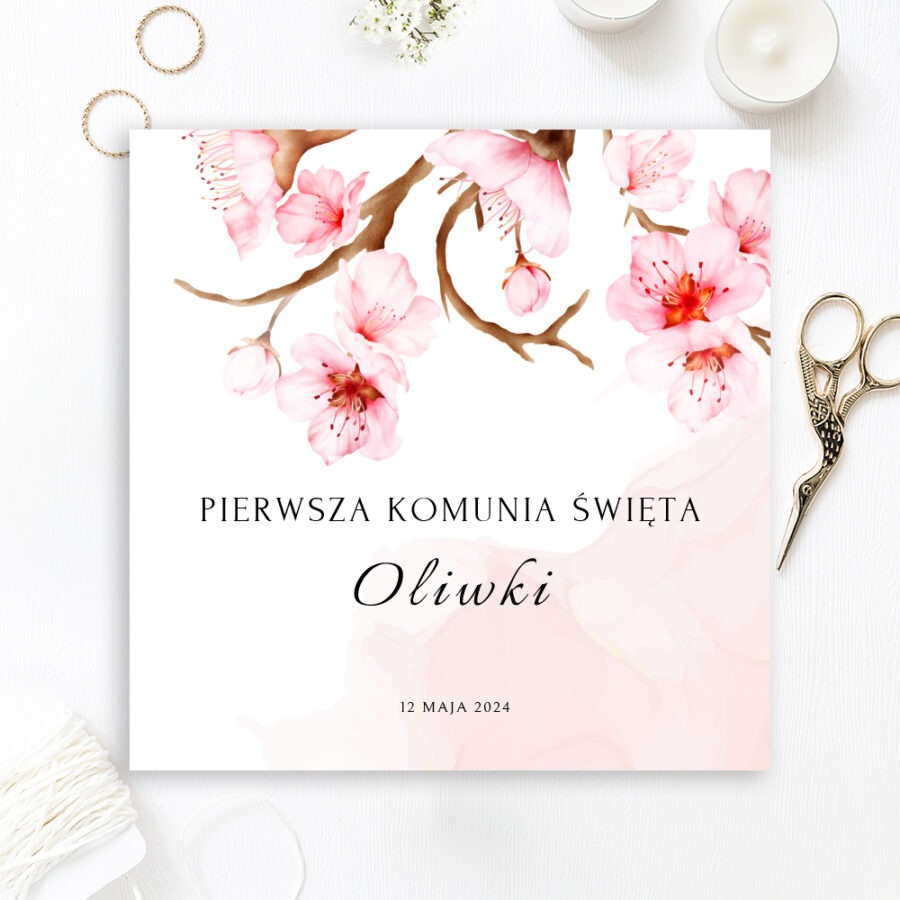 SKŁADANE ZAPROSZENIE NA KOMUNIĘ ŚWIĘTĄ - S03