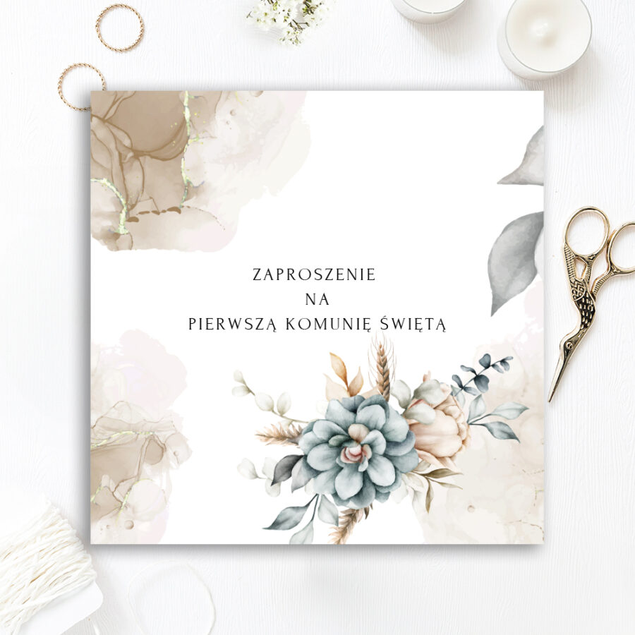 SKŁADANE ZAPROSZENIE NA KOMUNIĘ ŚWIĘTĄ - S04