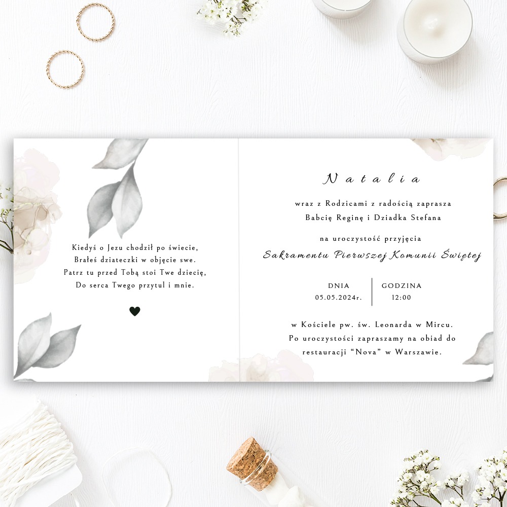 SKŁADANE ZAPROSZENIE NA KOMUNIĘ ŚWIĘTĄ - S04 - obrazek 2