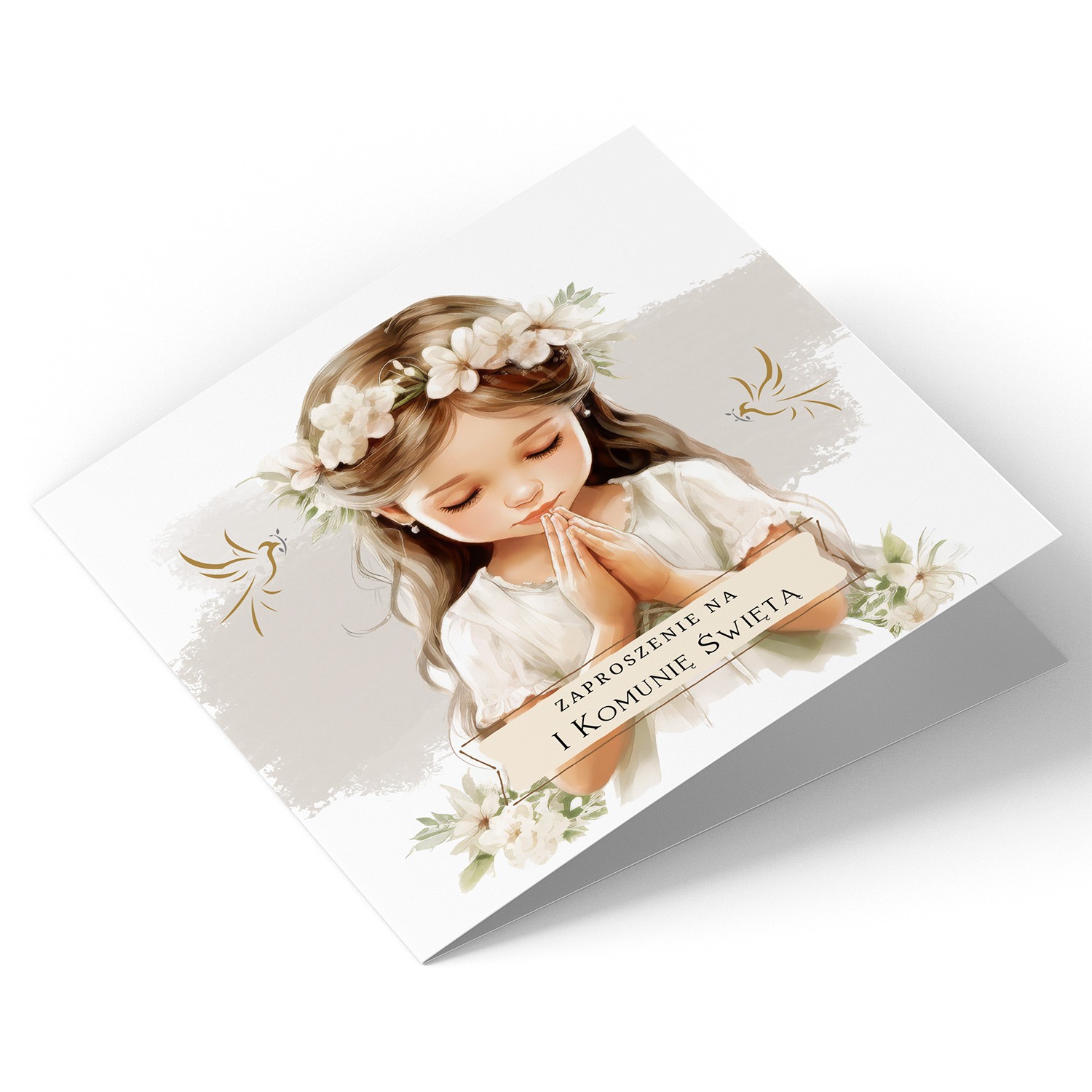 SKŁADANE ZAPROSZENIE NA KOMUNIĘ ŚWIĘTĄ - S09 - obrazek 2