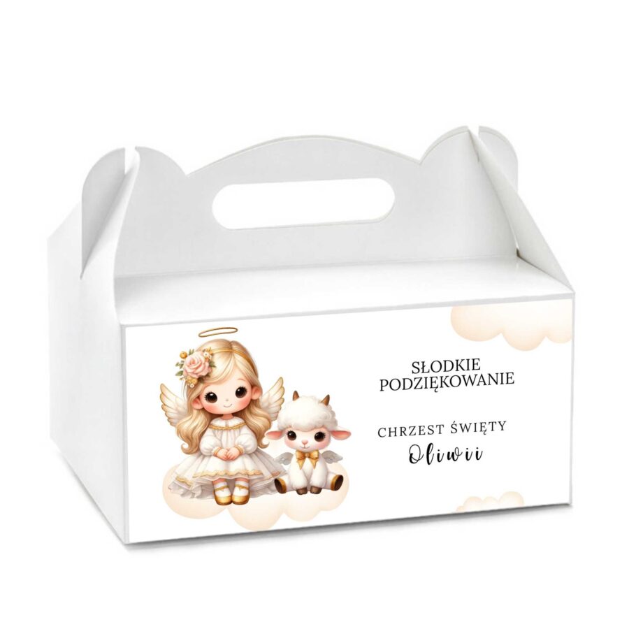 PUDEŁKO NA CIASTO NA CHRZEST ŚWIĘTY Z IMIENIEM C010