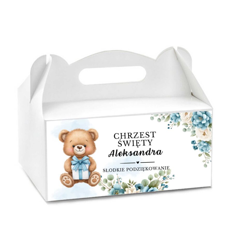 PUDEŁKO NA CIASTO NA CHRZEST ŚWIĘTY Z IMIENIEM C012