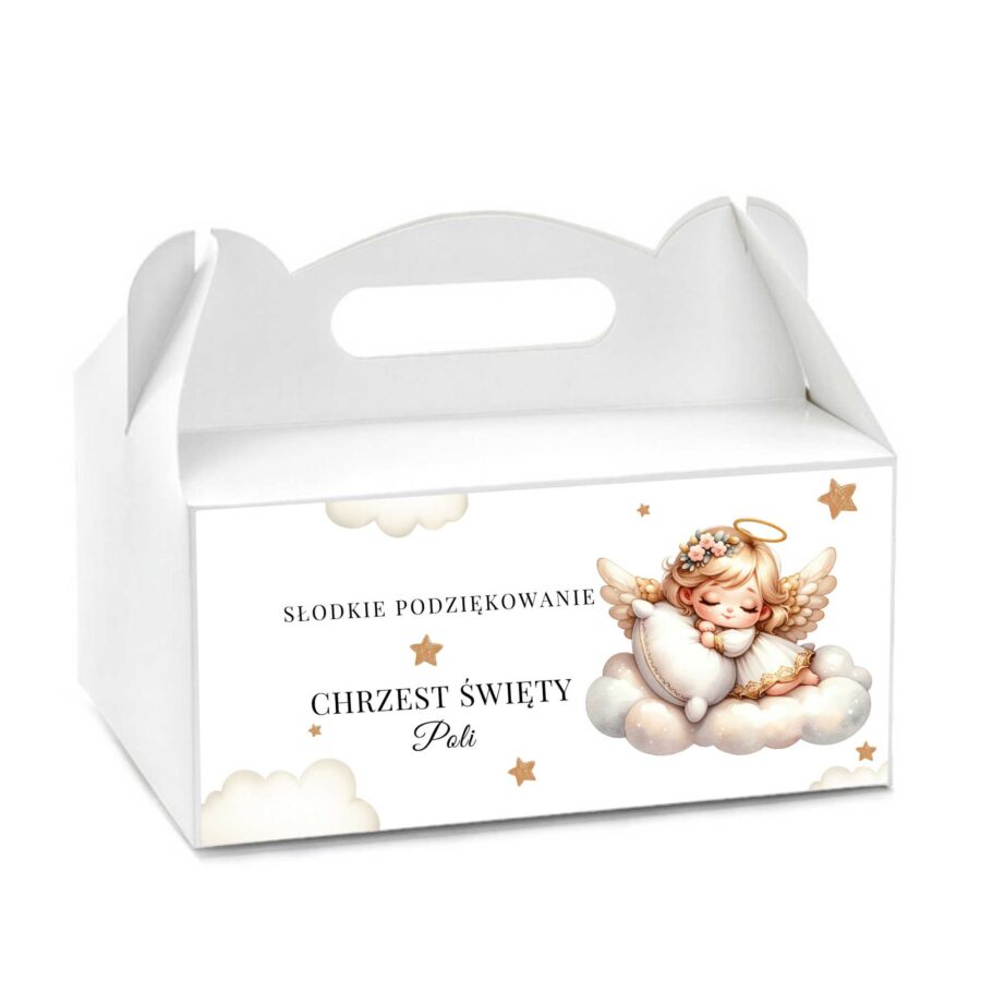 PUDEŁKO NA CIASTO NA CHRZEST ŚWIĘTY Z IMIENIEM C005
