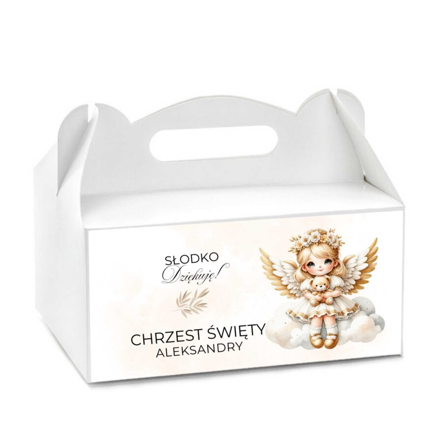 PUDEŁKO NA CIASTO NA CHRZEST ŚWIĘTY Z IMIENIEM C008