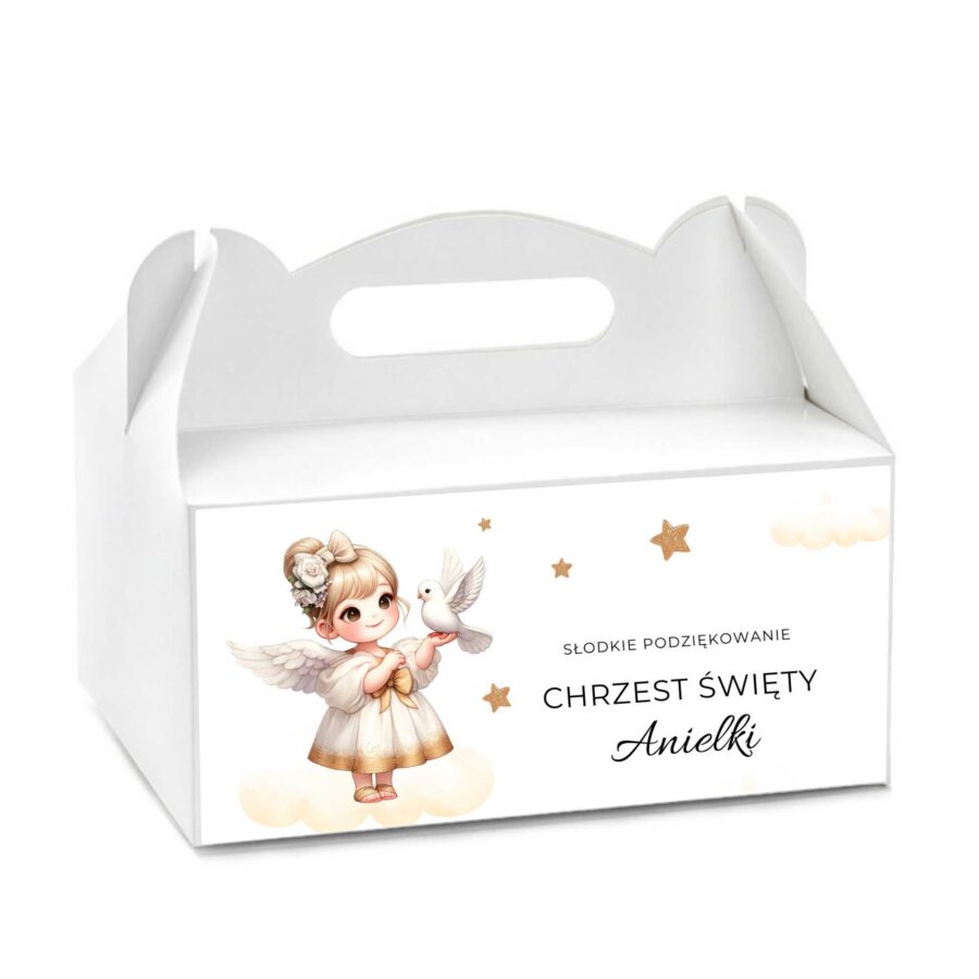 PUDEŁKO NA CIASTO NA CHRZEST ŚWIĘTY Z IMIENIEM C009