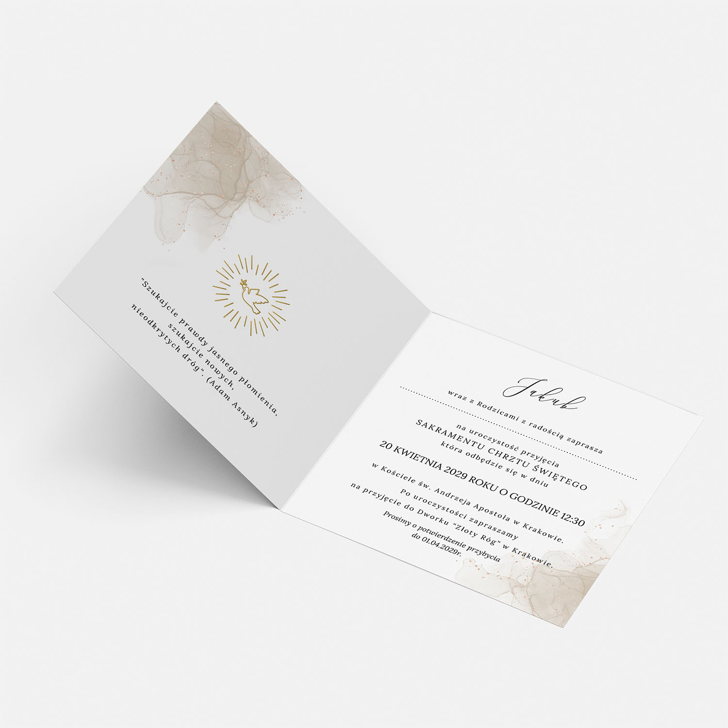 UROCZE ZAPROSZENIE NA CHRZEST ŚWIĘTY - KW06 - obrazek 2