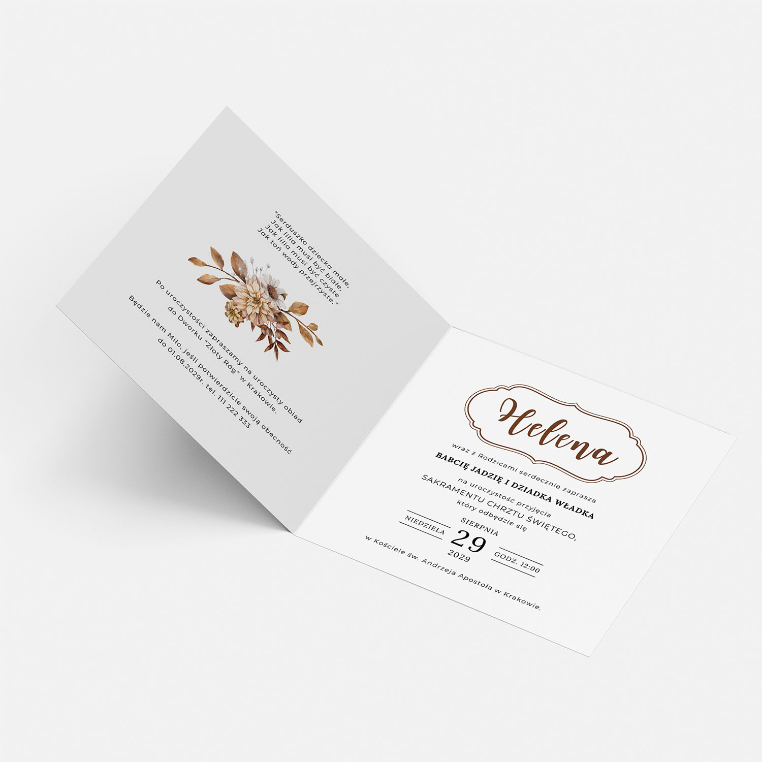 UROCZE ZAPROSZENIE NA CHRZEST ŚWIĘTY - KW08 - obrazek 2