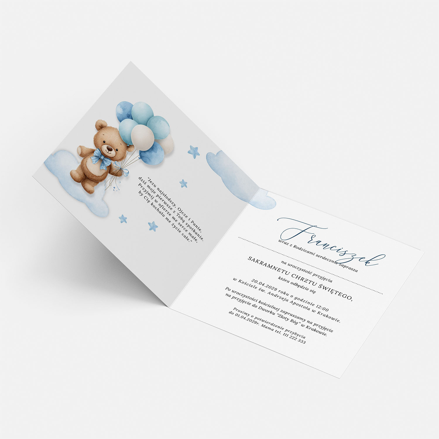 UROCZE ZAPROSZENIE NA CHRZEST ŚWIĘTY - KW10 - obrazek 2