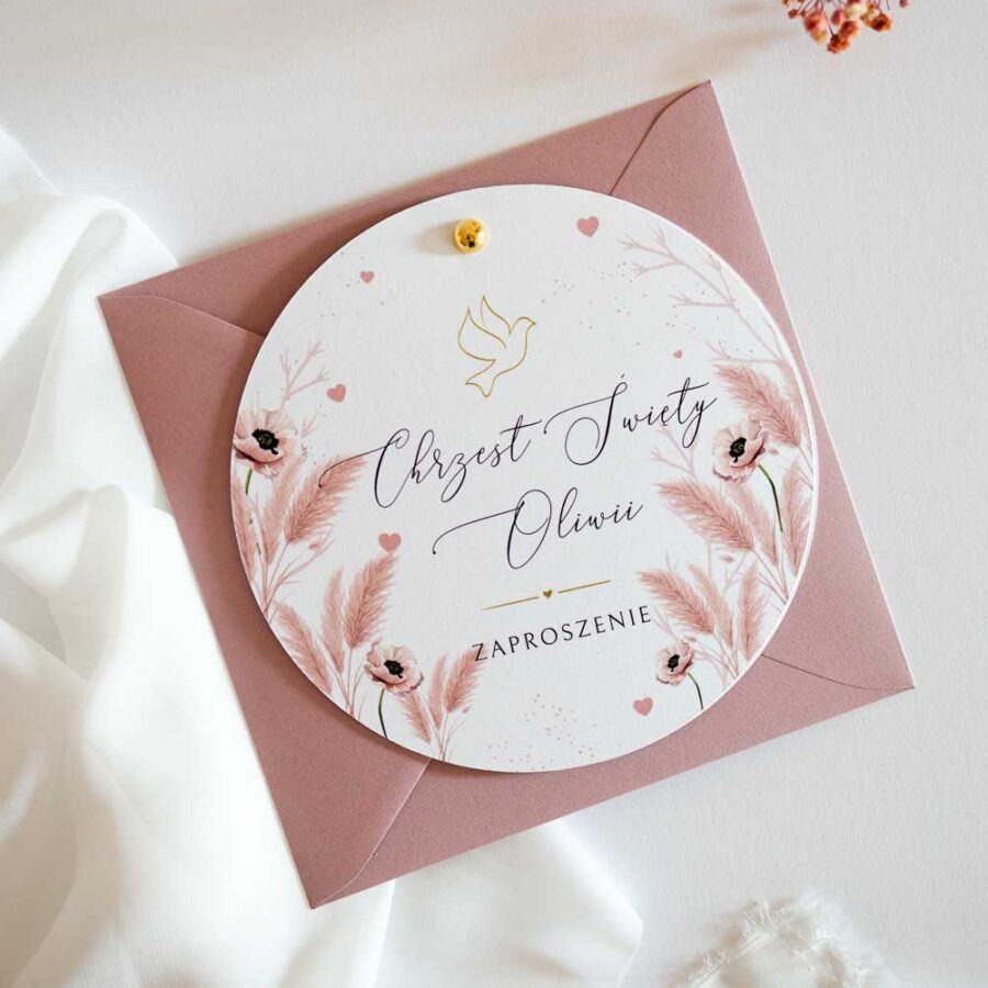 ZAPROSZENIE NA CHRZEST ŚWIĘTY OKRĄGŁE CO3