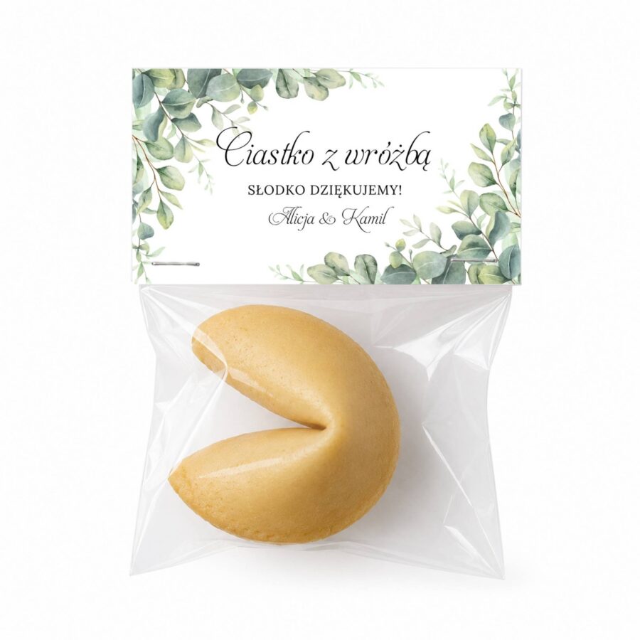 Ciasteczko z Wróżbą Kwiaty Eukaliptus Personalizowane - 043