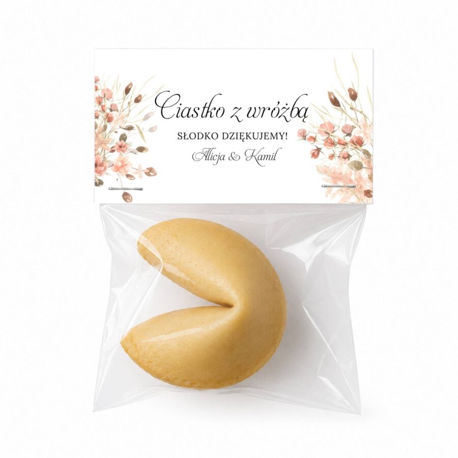 Ciasteczko z Wróżbą Kwiaty Boho Personalizowane - 063
